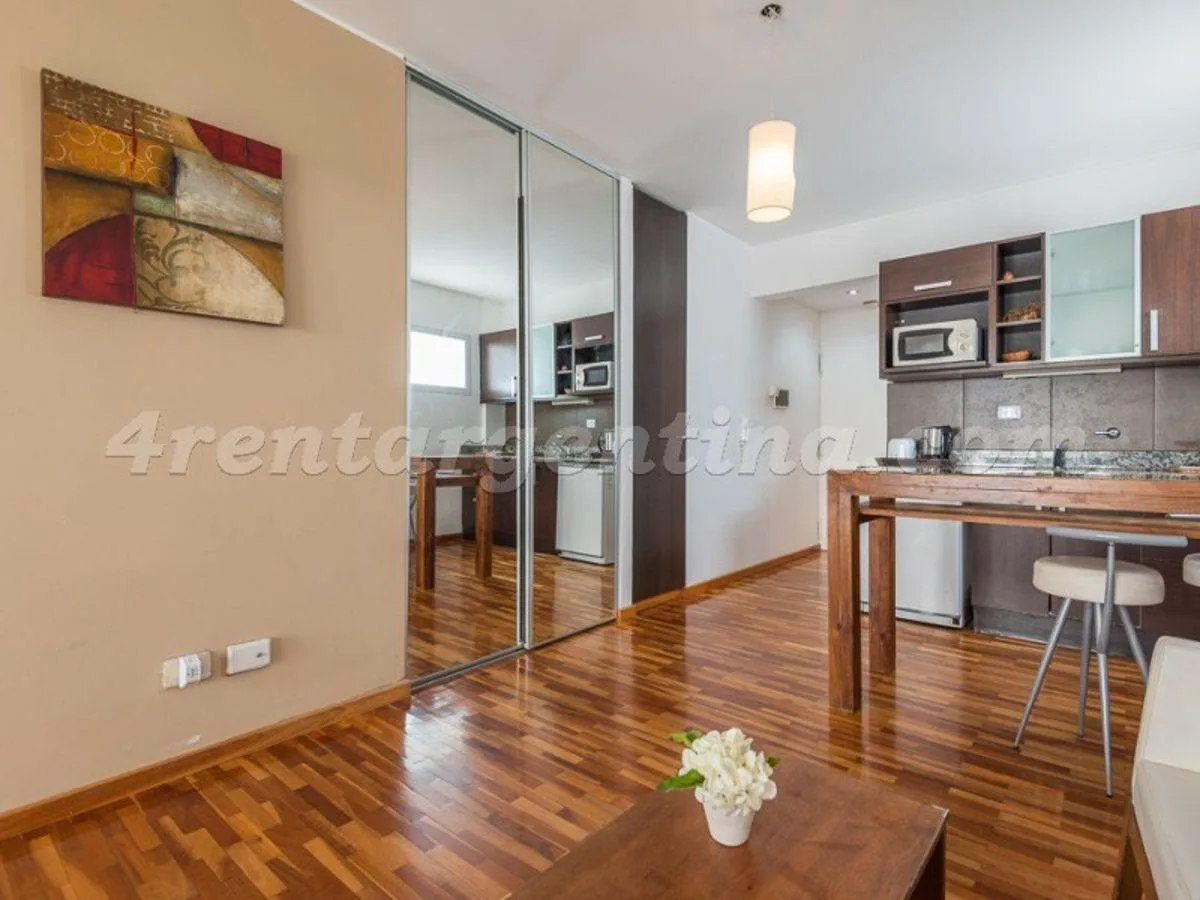 Studio mobiliado com varanda